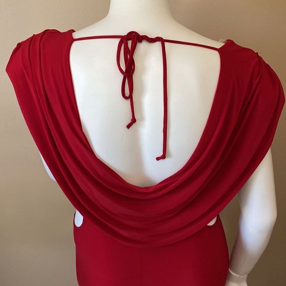 NWT Fashion Nova Deep Cowl Neck Red Mini Dress - Size XL - Picture 14 of 16